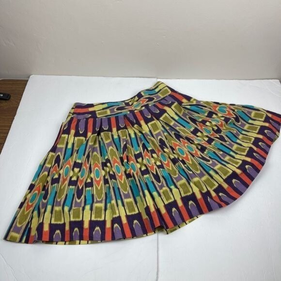 W Work to Weekend Pleated Skirt 28x20 sz 8 - colorful fun party geometric - Picture 8 of 11